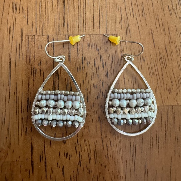 Nakamol Handcrafted Wire Wrapped Bracelet & Earrings Set Leather Natural Stones - Picture 5 of 15